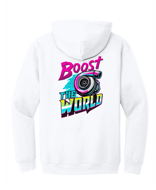Boost the World Hoodie White